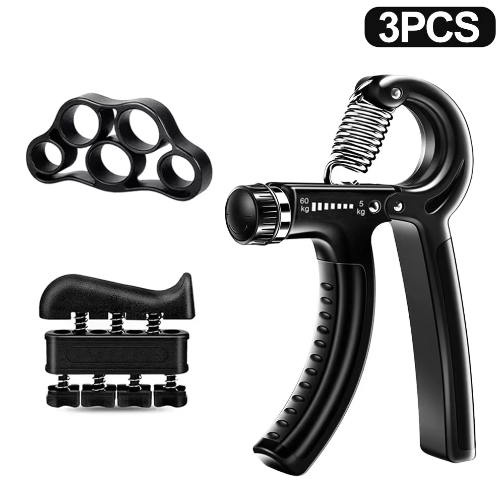 5-60Kg Adjustable Grip Strength Trainer with Finger Exerciser Hand Grip Strengthener for Muscle Building and Injury Recover