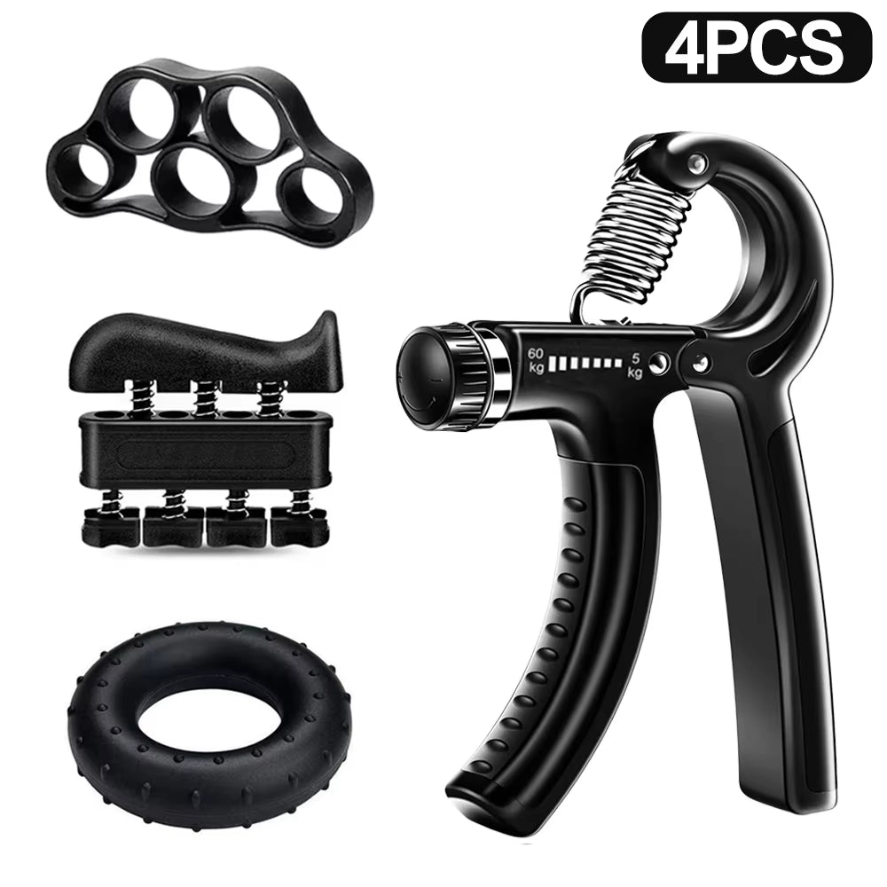 5-60Kg Adjustable Grip Strength Trainer with Finger Exerciser Hand Grip Strengthener for Muscle Building and Injury Recover